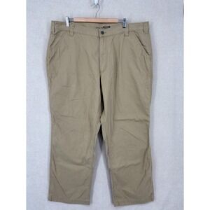 Carhartt Pants Mens 42x29.5 Tan Relaxed Fit Rugged Flex Canvas Workwear Cargo